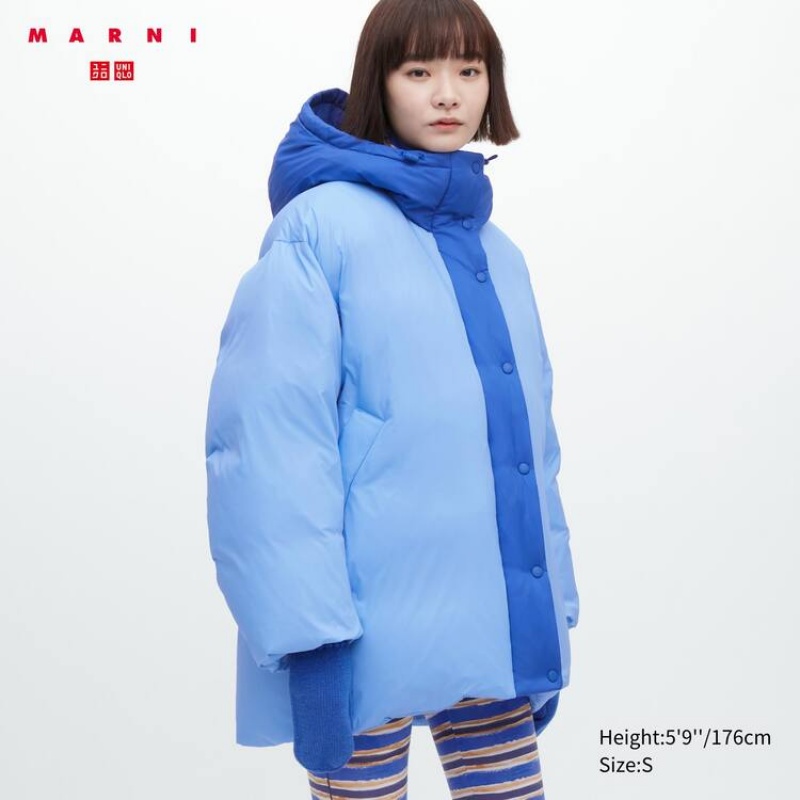 Dámské Kabáty Uniqlo Marni Down Oversized Blankyt | KSCJUEF-62