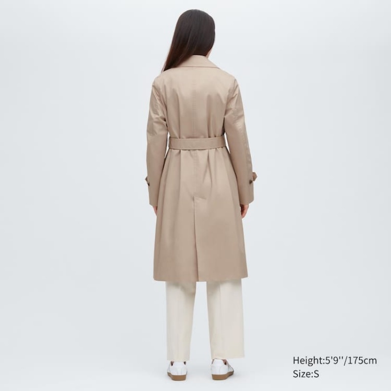 Dámské Kabáty Uniqlo Trench Béžový | OKSEBUH-20