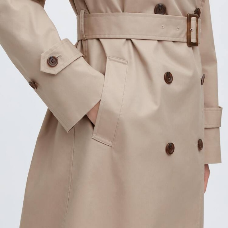 Dámské Kabáty Uniqlo Trench Béžový | OKSEBUH-20