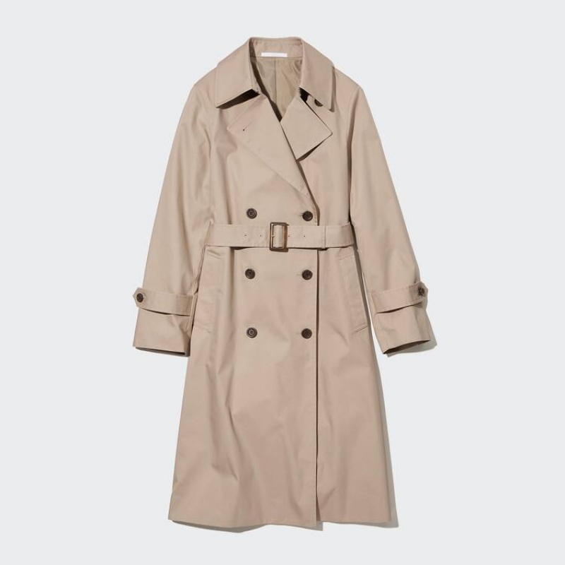 Dámské Kabáty Uniqlo Trench Béžový | OKSEBUH-20