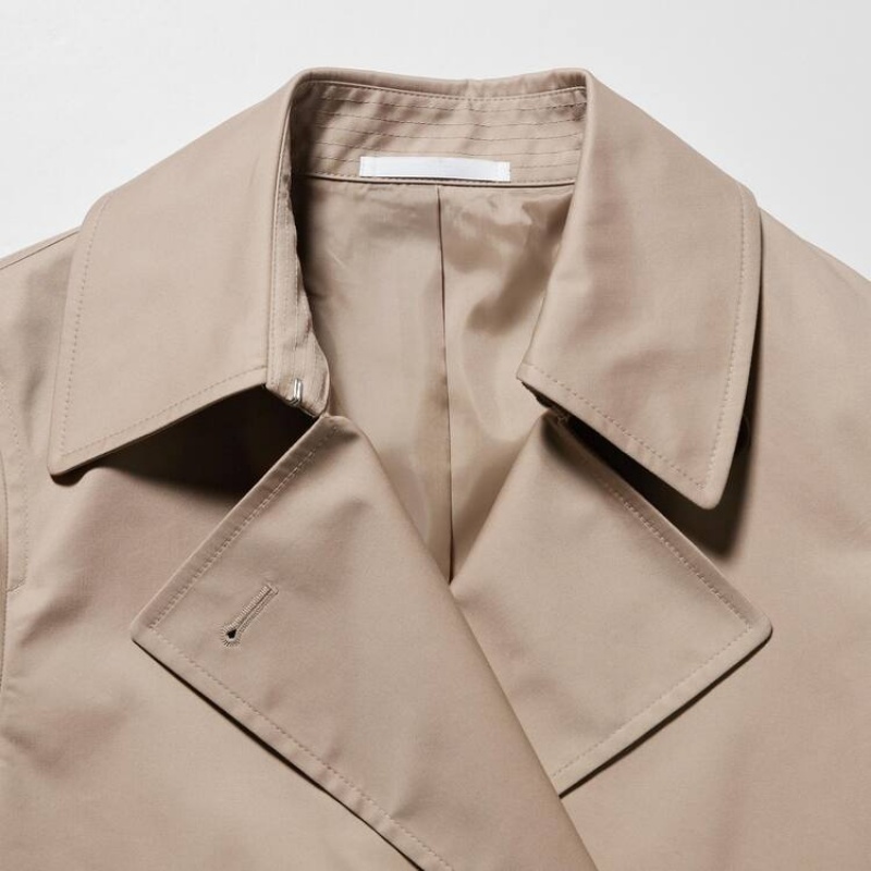 Dámské Kabáty Uniqlo Trench Béžový | OKSEBUH-20