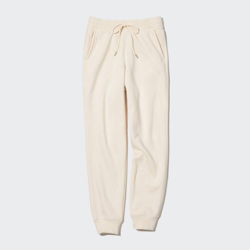 Dámské Kalhoty Jogger Uniqlo Heattech Pile Podšité Béžový | EVKPFJB-54