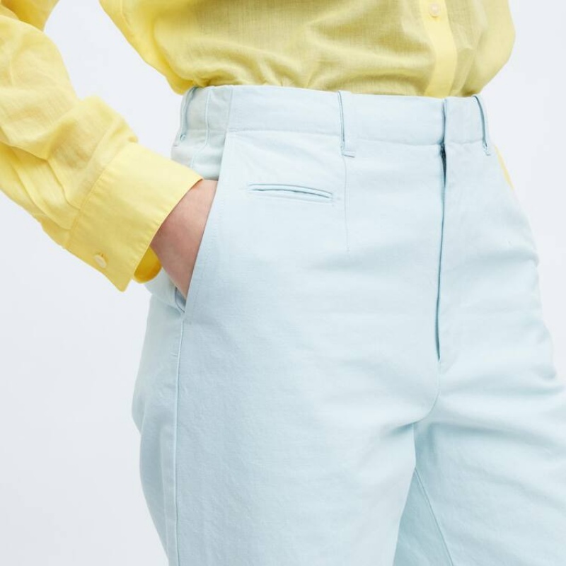 Dámské Kalhoty Uniqlo Ines De La Fressange Bavlněné Chino Blankyt | DCTIPQA-14