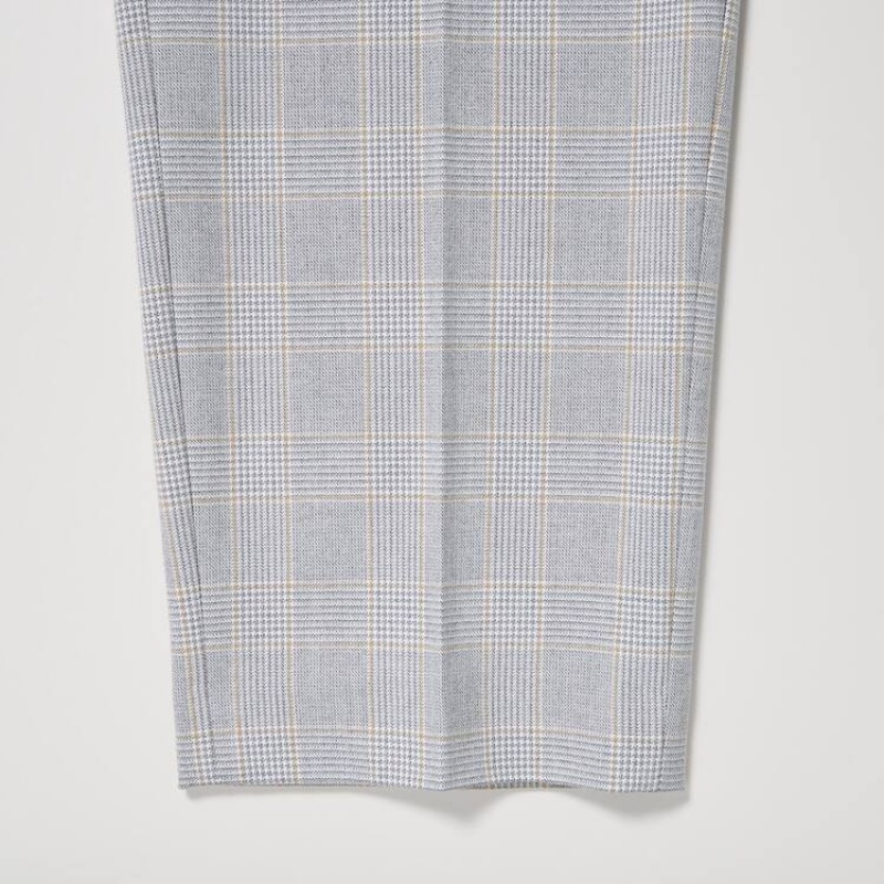 Dámské Kalhoty Uniqlo Smart Checked Ankle Length Světle Šedé | UWJKFNY-01