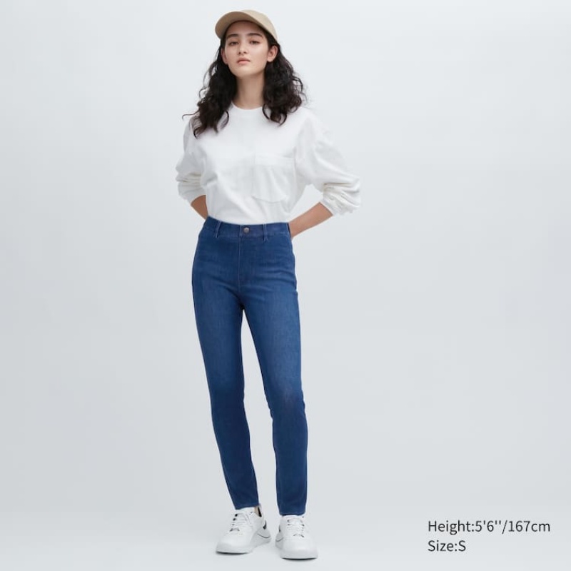 Dámské Kalhoty Uniqlo Ultra Stretch Denim Blankyt | ZHMOIRY-82