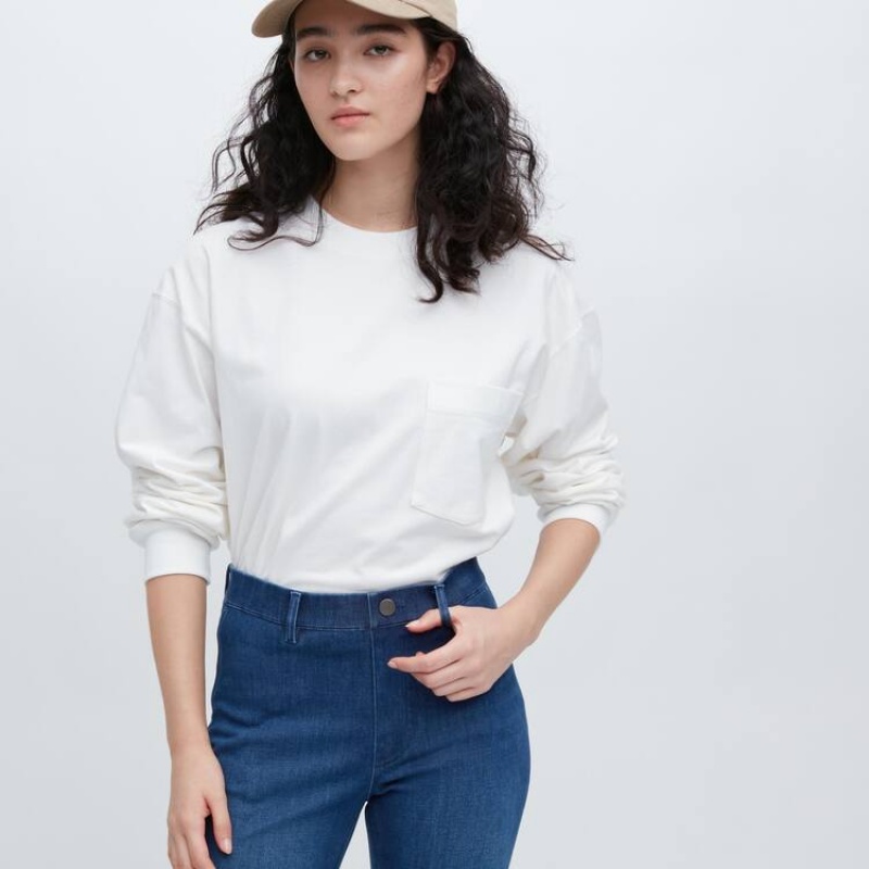 Dámské Kalhoty Uniqlo Ultra Stretch Denim Blankyt | ZHMOIRY-82