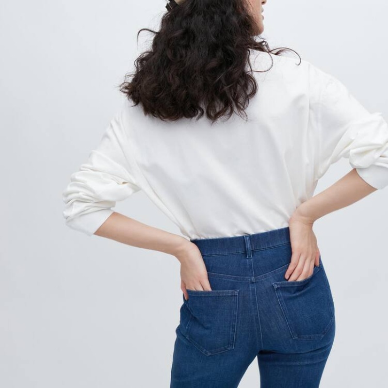 Dámské Kalhoty Uniqlo Ultra Stretch Denim Blankyt | ZHMOIRY-82