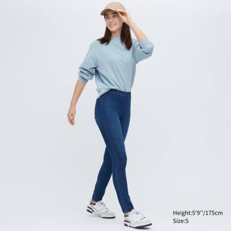 Dámské Kalhoty Uniqlo Ultra Stretch Denim (Long) Blankyt | QFENWAL-54