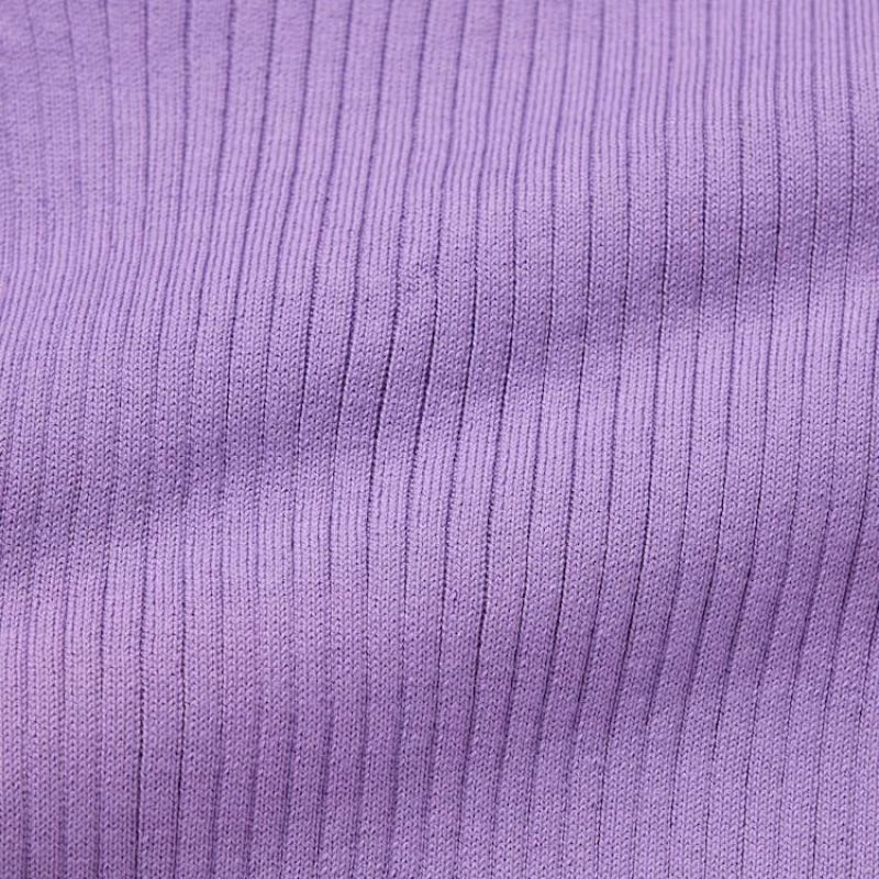 Dámské Kardigan Uniqlo Cropped Crew Neck Fialové | ASICFXR-04