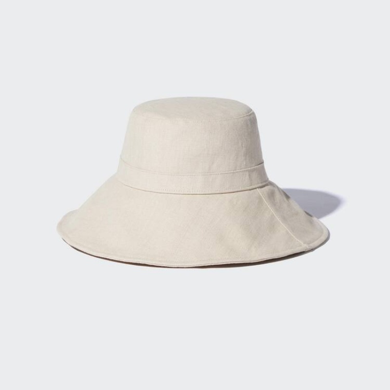 Dámské Klobouky Uniqlo Široké Brim Béžový | GZYXDAO-08