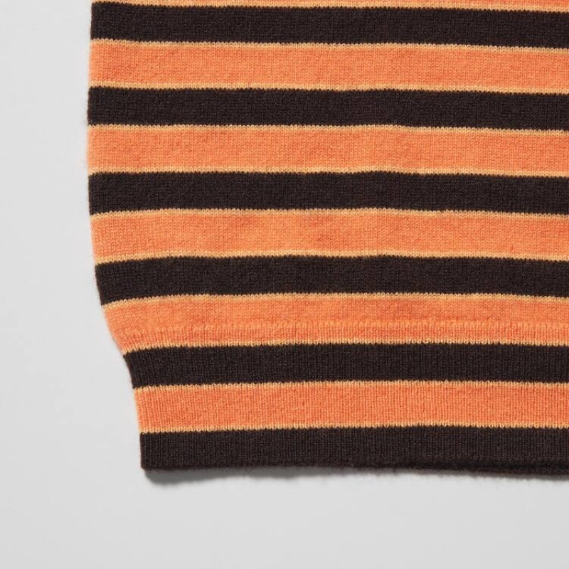 Dámské Knitwear Uniqlo Marni Cashmere Pruhovaný Turtleneck Oranžové | JYKEWDT-51