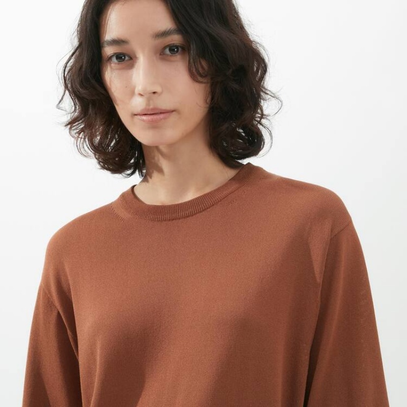 Dámské Knitwear Uniqlo U Pletené Hnědé | LSYUPAW-52