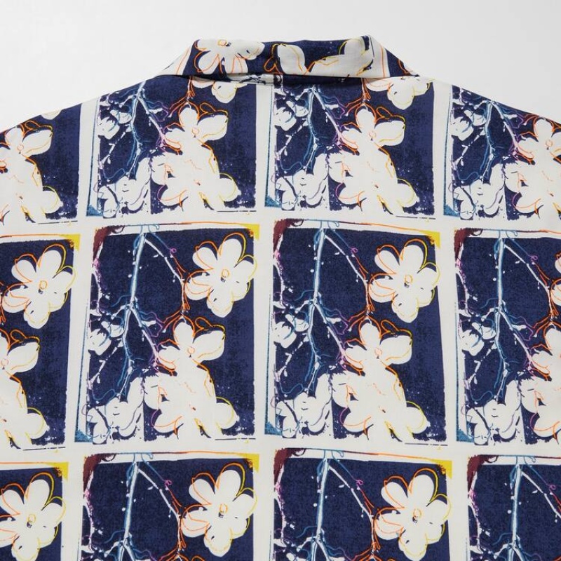 Dámské Košile Uniqlo Andy Warhol Flowers Sbírka Ut Printed Open Collar Krátké Sleeved Bílé | XEWLJGC-86