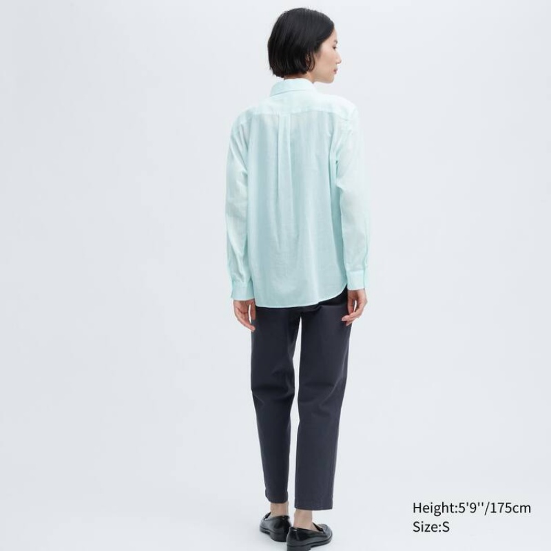 Dámské Košile Uniqlo Ines De La Fressange Sheer Embroidered Long Sleeved Blankyt | RJFGMDA-14