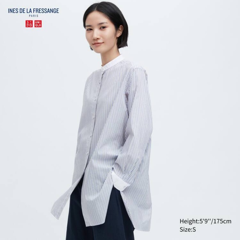 Dámské Košile Uniqlo Ines De La Fressange Tunic Blankyt | DAMNWOG-41