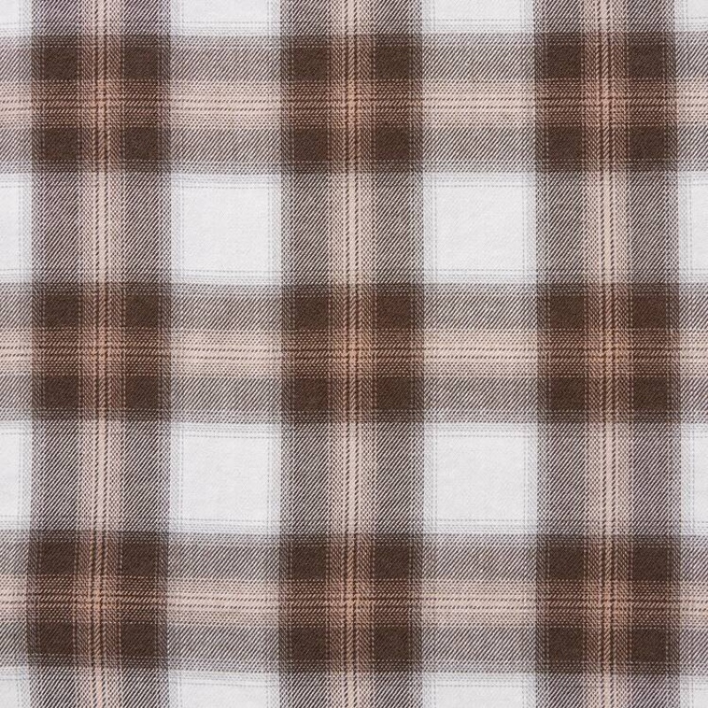 Dámské Košile Uniqlo Soft Brushed Checked Long Sleeved Hnědé | ZCTJKUO-79