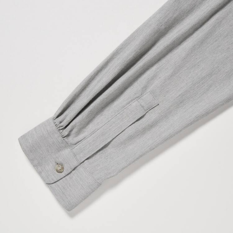 Dámské Košile Uniqlo Soft Brushed Long Sleeved Šedé | XKSECVR-53