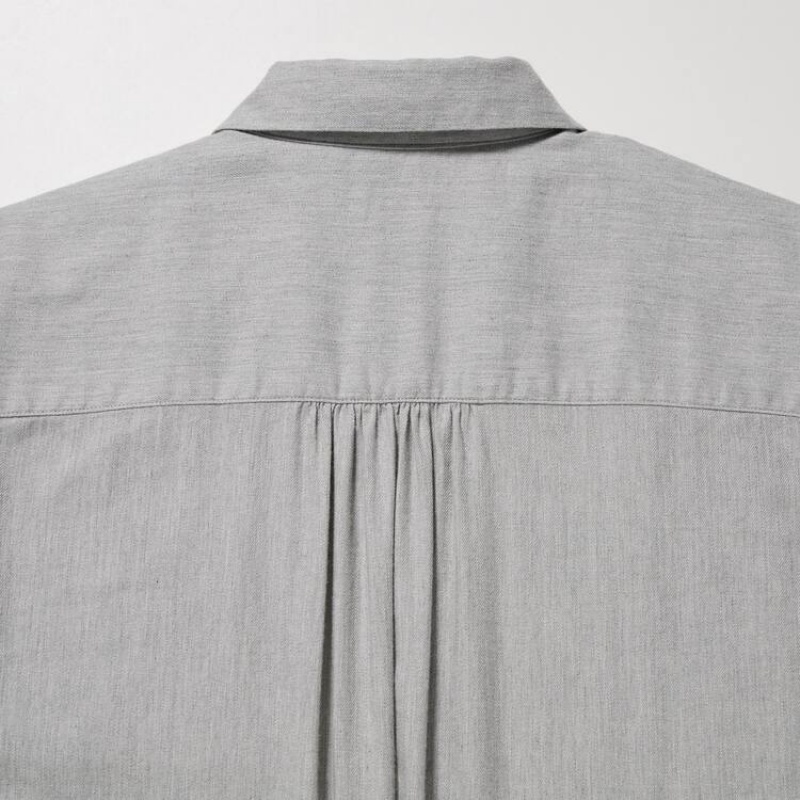 Dámské Košile Uniqlo Soft Brushed Long Sleeved Šedé | XKSECVR-53