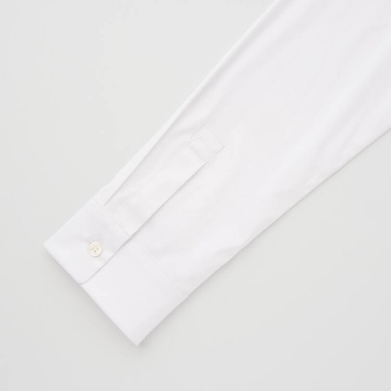 Dámské Košile Uniqlo Supima Bavlněné Stretch Broadcloth Long Sleeved Bílé | BHFCWMG-47