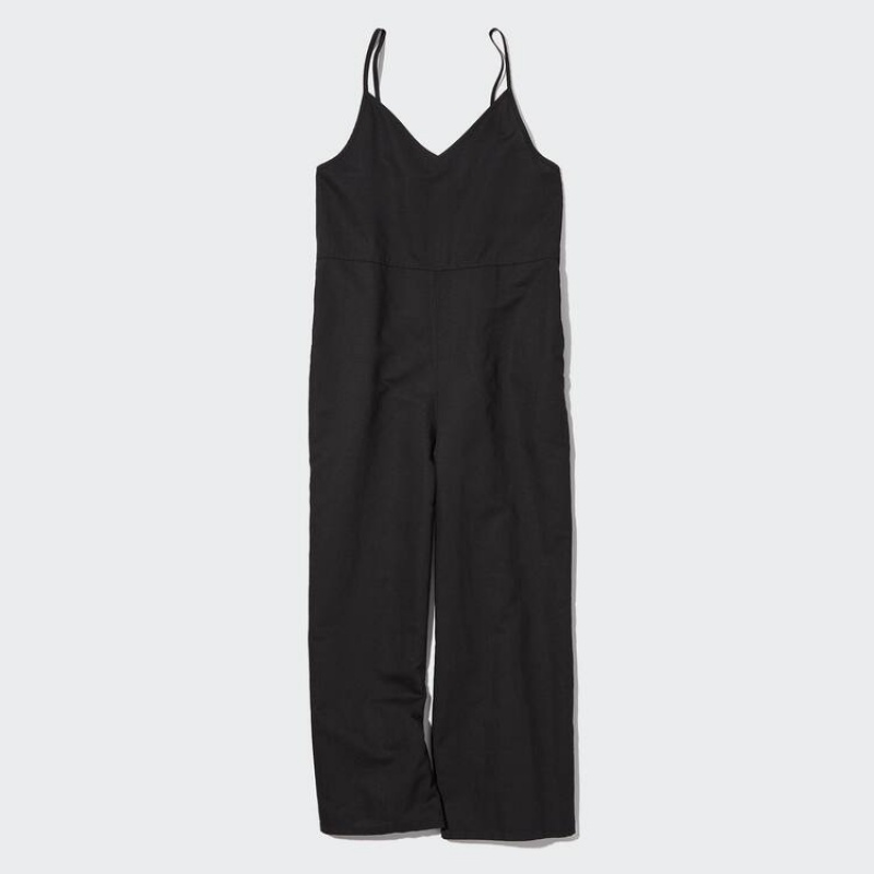 Dámské Kombinéza Uniqlo Linen Blend Camisole Černé | WRTDAHF-39