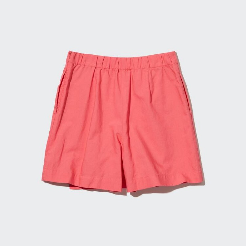 Dámské Kraťasy Uniqlo Linen Blend Skort Růžové | CXLOAGE-52