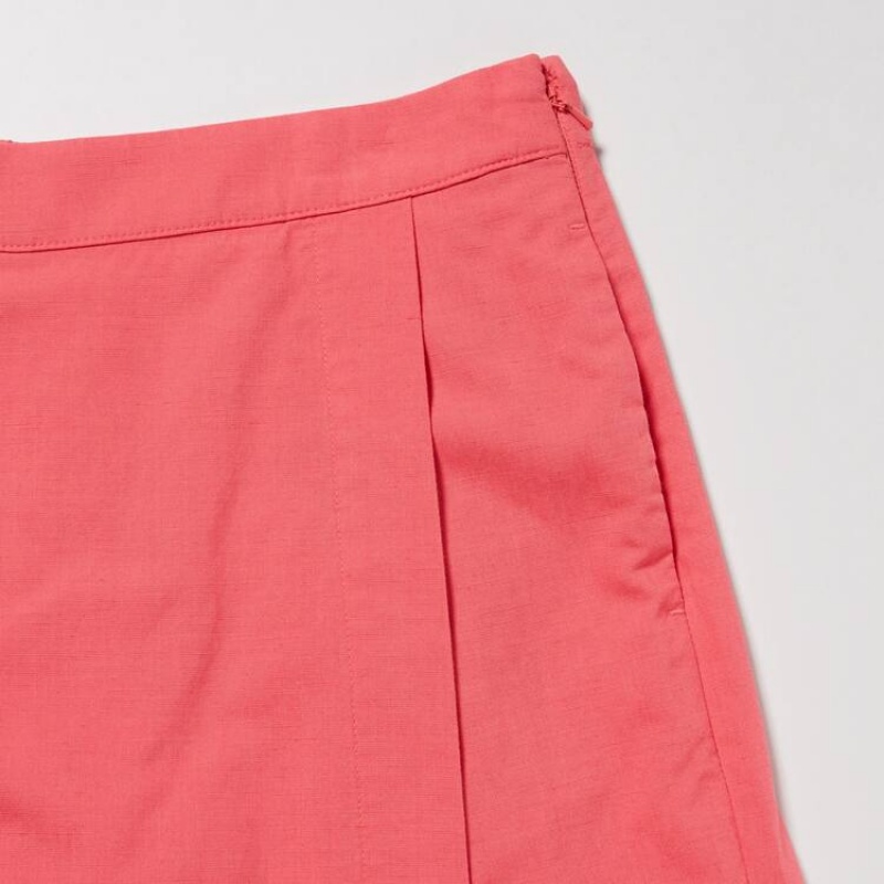 Dámské Kraťasy Uniqlo Linen Blend Skort Růžové | CXLOAGE-52