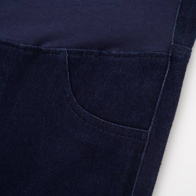 Dámské Legíny Uniqlo Maternity Long Denim (2020 Season) Tmavě Blankyt | TEOJKPV-53