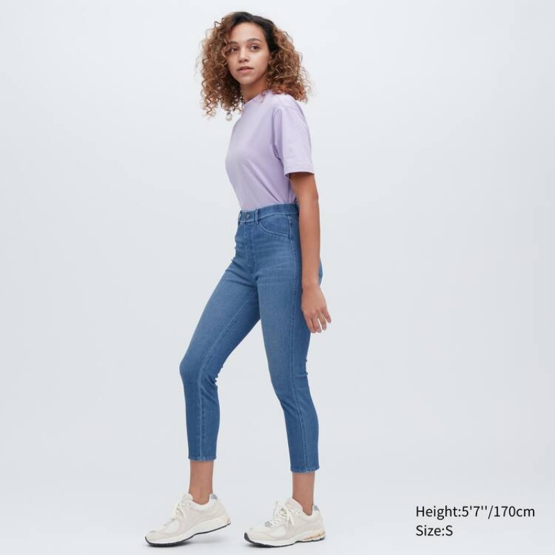 Dámské Legíny Uniqlo Ultra Stretch High Rise Cropped Blankyt | QOGUZDE-89