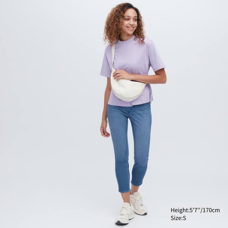 Dámské Legíny Uniqlo Ultra Stretch High Rise Cropped Blankyt | QOGUZDE-89