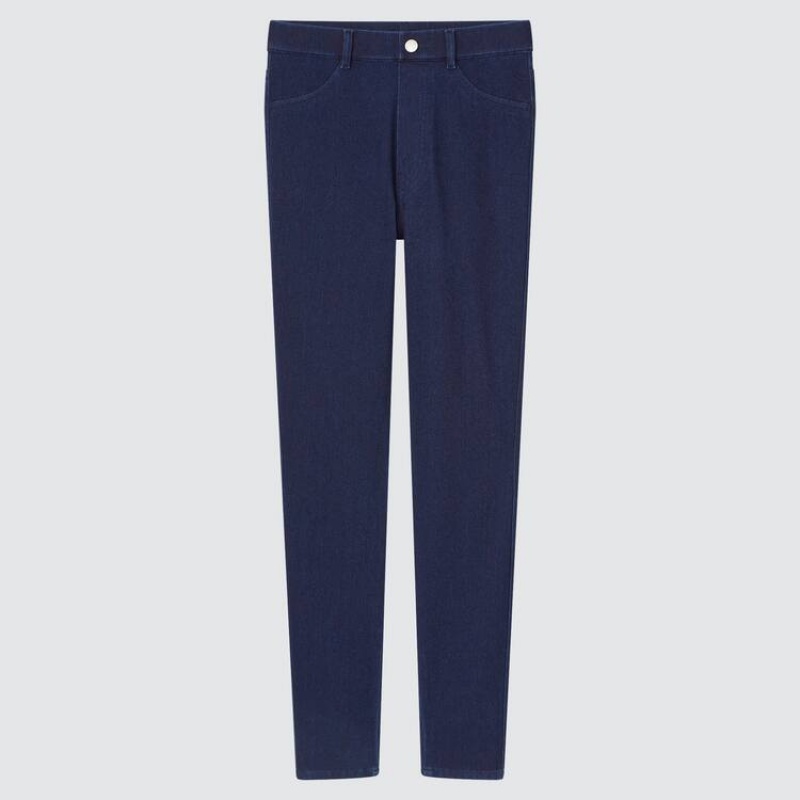 Dámské Legíny Uniqlo Ultra Stretch High Rise Denim (2021 Season) Blankyt | RDPSCJE-46