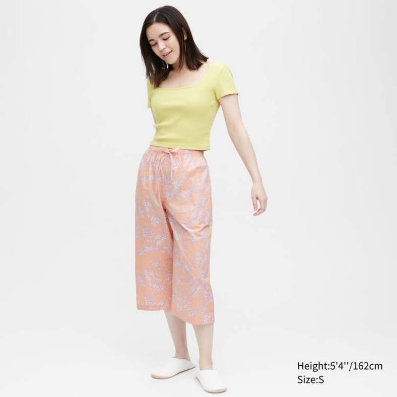 Dámské Loungewear Uniqlo Bavlněné Relaco 3/4 Světle Oranžové | QUBPTYR-13