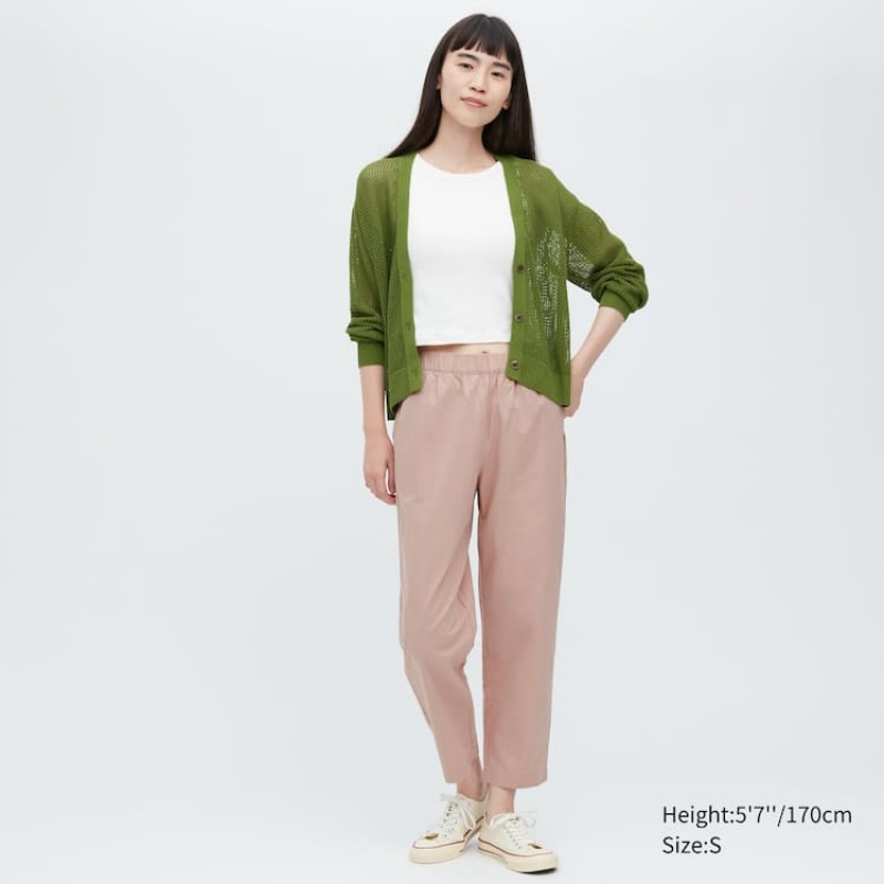 Dámské Loungewear Uniqlo Bavlněné Relaxed Fit Ankle Length Růžové | MGPAIYD-83