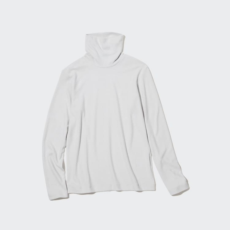 Dámské Loungewear Uniqlo Heattech Fleece Turtleneck Long Sleeved Thermal Světle Šedé | IOGWQRT-29