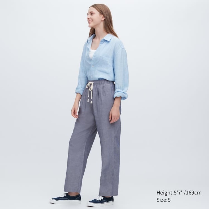 Dámské Loungewear Uniqlo Linen Blend Easy Šedé | MLVOENQ-07