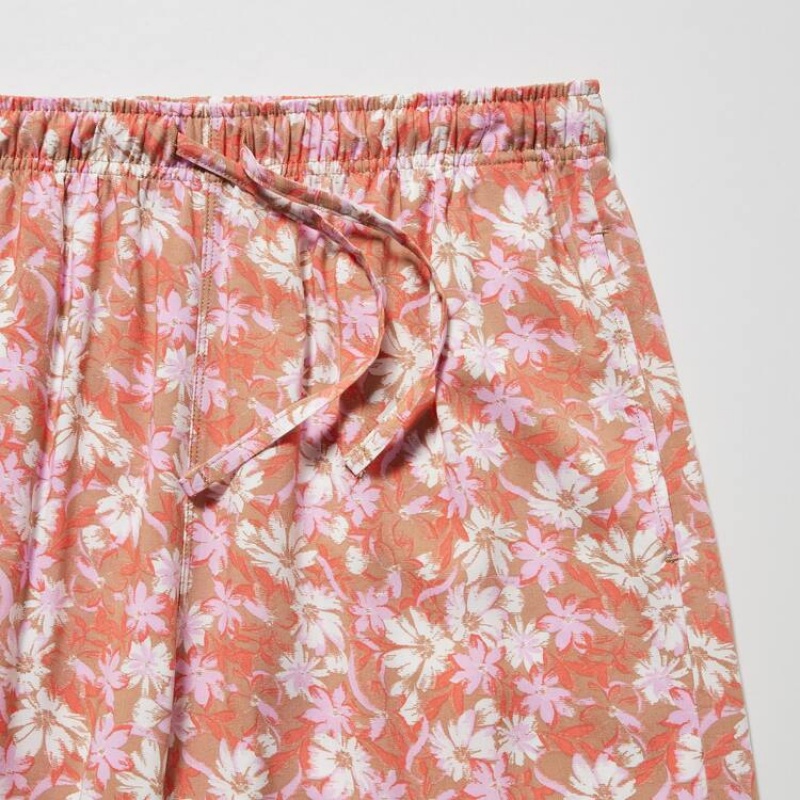 Dámské Loungewear Uniqlo Relaco Surf Floral Print 3/4 Růžové | UOTKXYP-30