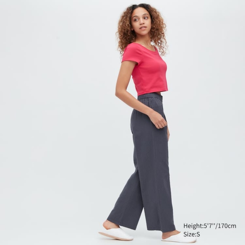 Dámské Loungewear Uniqlo Seersucker Easy Tmavě Šedé | EGQPJXK-91