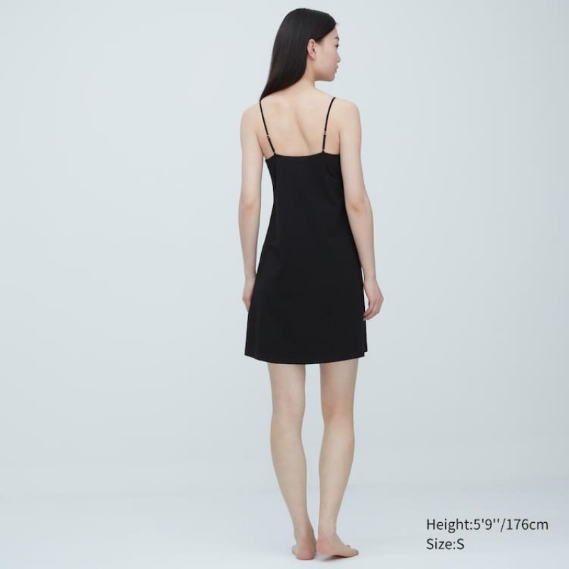 Dámské Podprsenky Uniqlo Mame Kurogouchi Airism Plunge Slip Černé | BJTHZWL-87