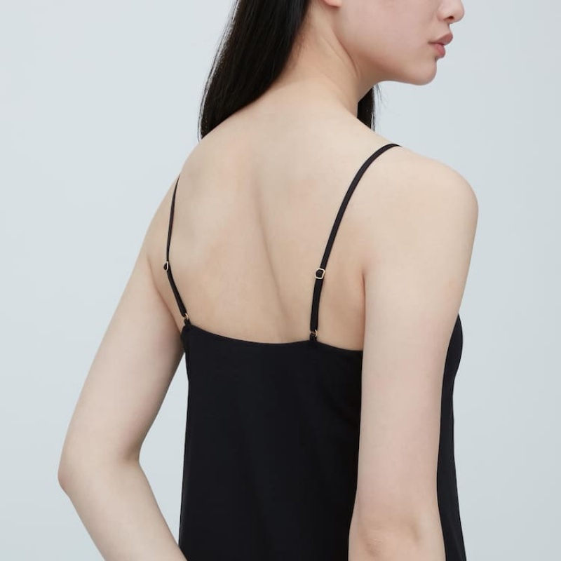 Dámské Podprsenky Uniqlo Mame Kurogouchi Airism Plunge Slip Černé | BJTHZWL-87