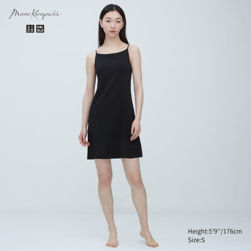 Dámské Podprsenky Uniqlo Mame Kurogouchi Airism Plunge Slip Černé | BJTHZWL-87