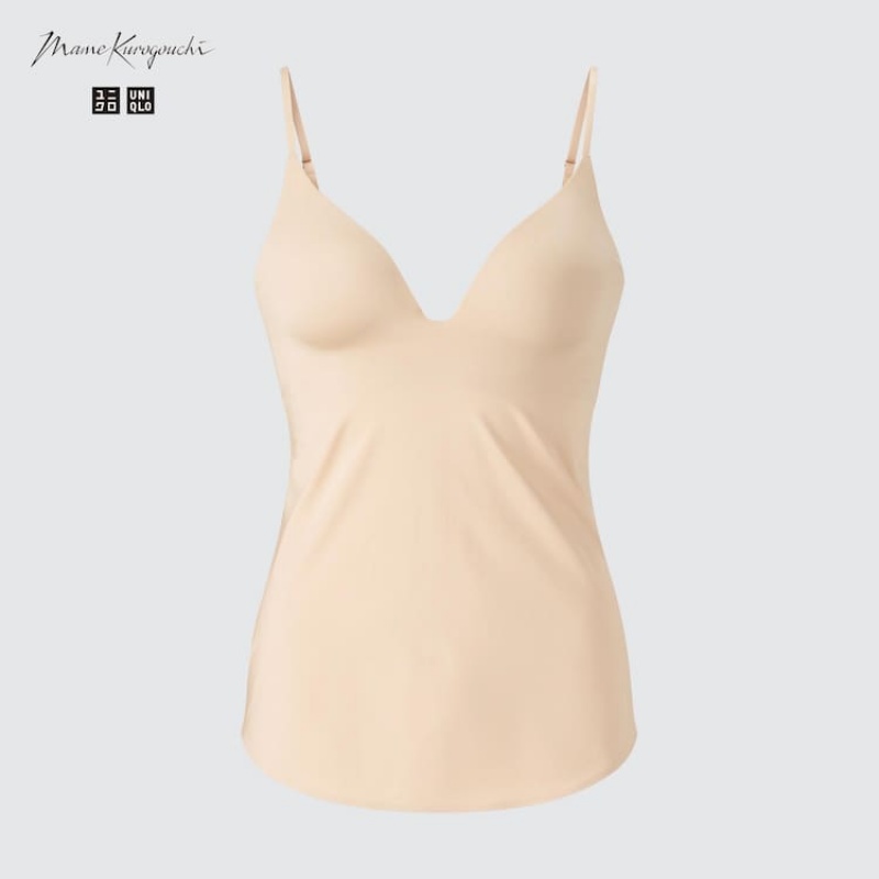 Dámské Podprsenky Uniqlo Mame Kurogouchi Airism Plunge Camisole Béžový | UFXOMJA-64