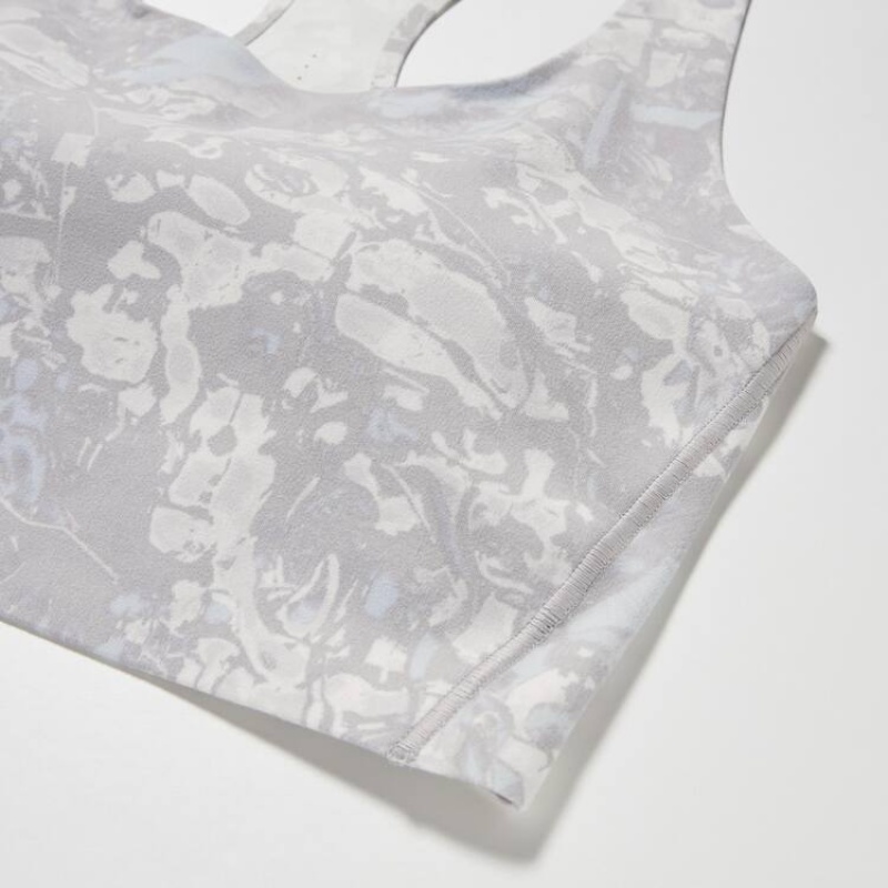 Dámské Podprsenky Uniqlo Printed Square Neck Active Wireless Šedé | VZYOBWC-76