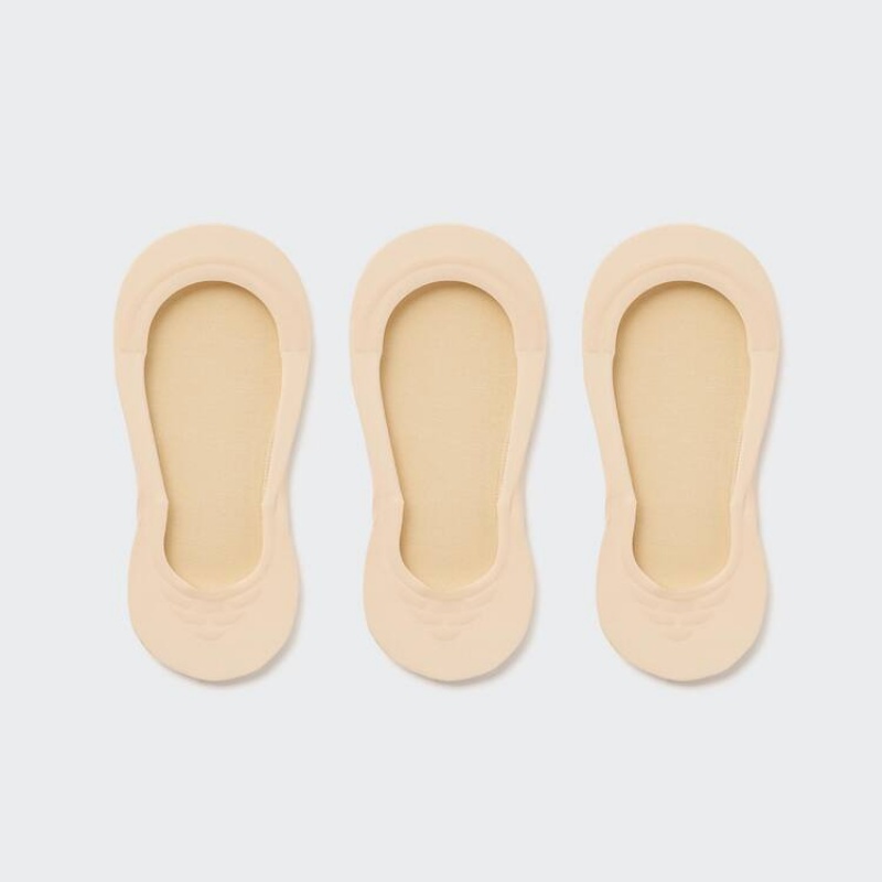 Dámské Ponožky Uniqlo Sheer Invisible No-show (Three Pairs) Béžový | SMPWITH-09