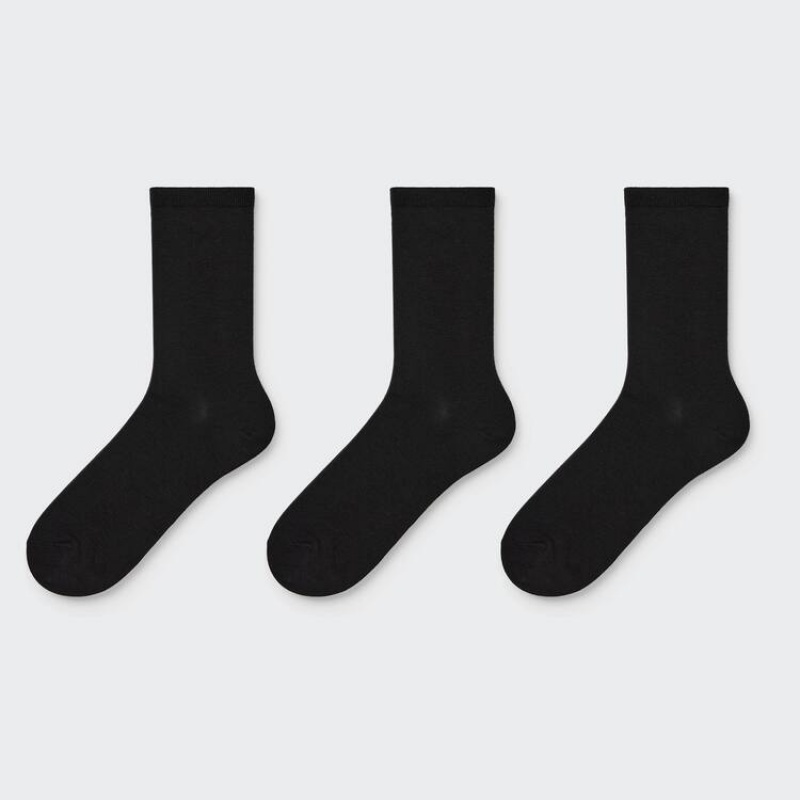 Dámské Ponožky Uniqlo Socks (Three Pairs) Černé | ZXREQYG-67