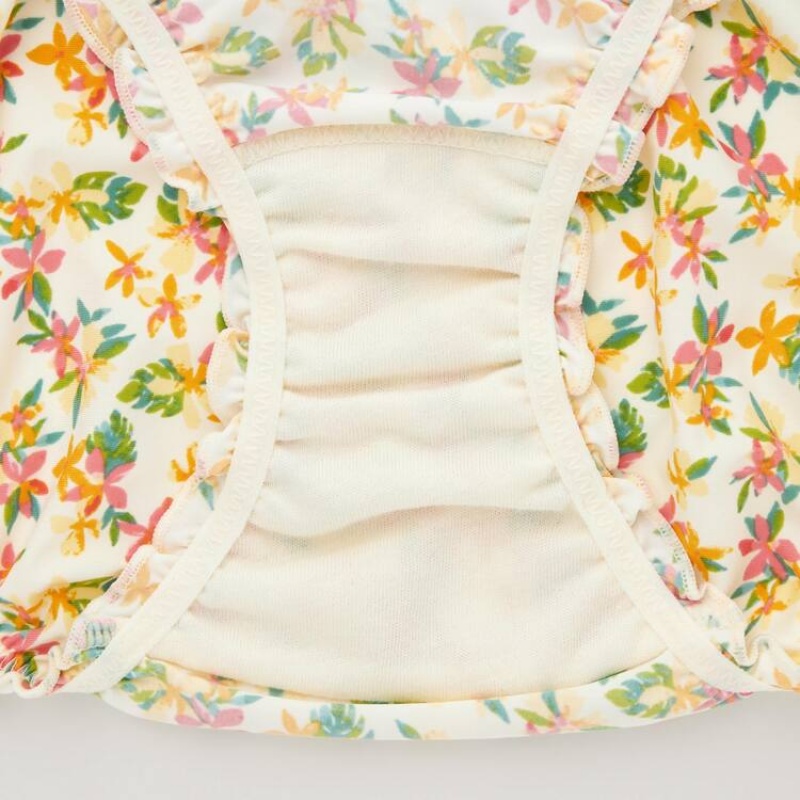 Dámské Spodní Prádlo Uniqlo Mid Rise Flower Print Frill Krém | OEFZXWG-13