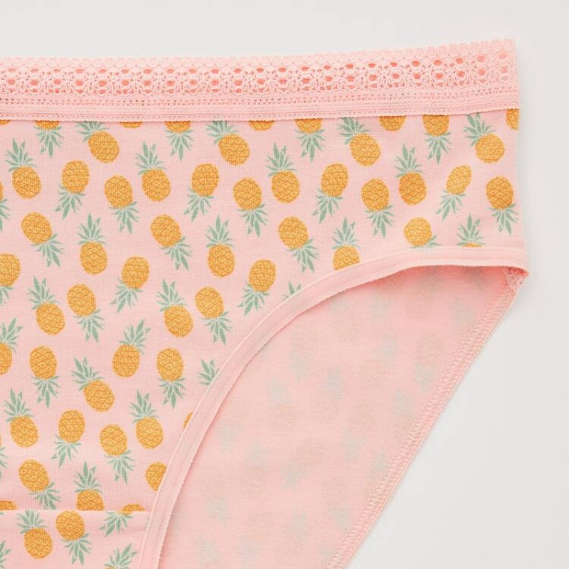 Dámské Spodní Prádlo Uniqlo Mid Rise Fruit Print Růžové | QMNGAJO-92