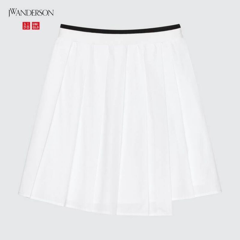 Dámské Sukně Uniqlo Jw Anderson Plisovaný Mini Bílé | HVNPIES-59