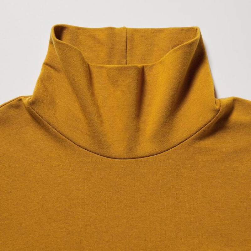 Dámské Topy Uniqlo Heattech Extra Warm Bavlněné Turtleneck Long Sleeved Thermal Žluté | HULTRBK-86