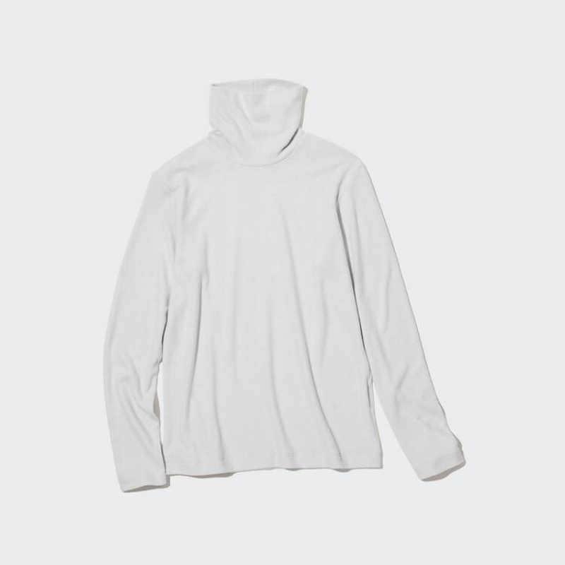 Dámské Topy Uniqlo Heattech Fleece Turtleneck Long Sleeved Thermal Světle Šedé | UASLFYP-43