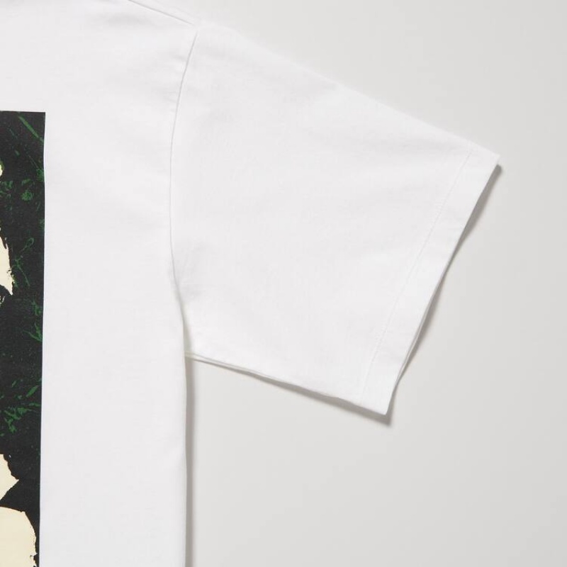 Dámské Tričko Uniqlo Andy Warhol Flowers Sbírka Ut Grafická Bílé | NBLZHGR-41