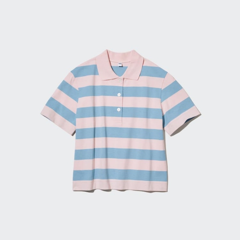 Dámské Tričko Uniqlo Cropped Relaxed Fit Růžové | OVEDHFU-69